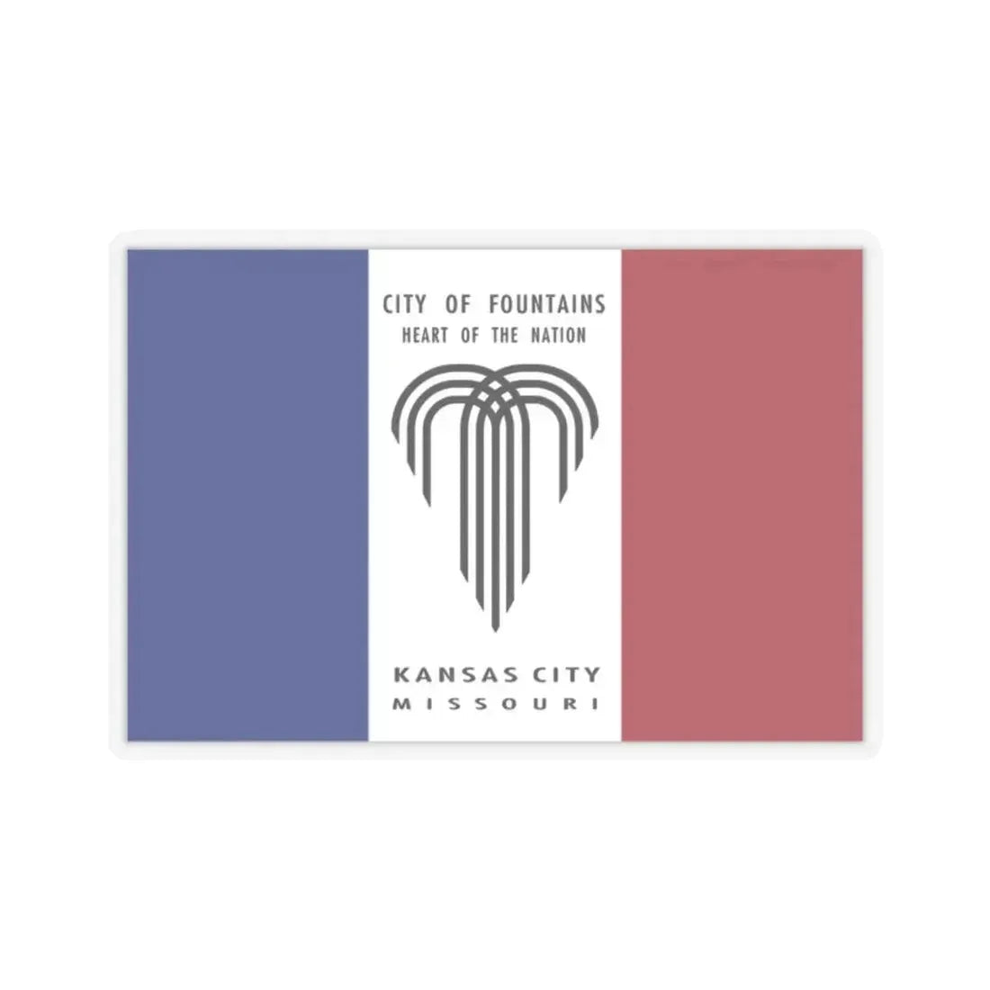 Flag of Kansas City, Missouri - STICKER Vinyl Kiss-Cut Decal 2 Inch Transparent - The Sticker Space