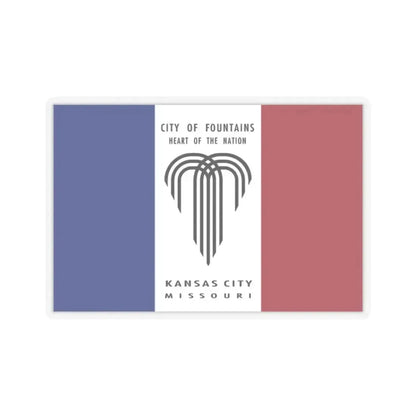 Flag of Kansas City, Missouri - STICKER Vinyl Kiss-Cut Decal 2 Inch Transparent - The Sticker Space