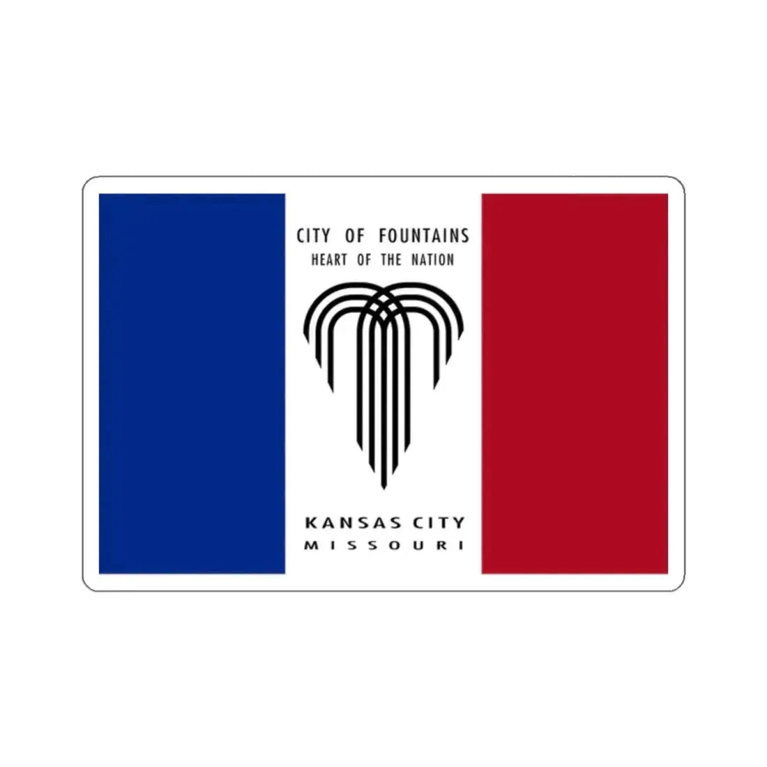 Flag of Kansas City, Missouri - STICKER Vinyl Kiss-Cut Decal 2 Inch White - The Sticker Space