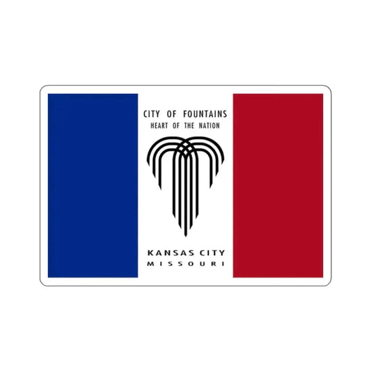 Flag of Kansas City, Missouri - STICKER Vinyl Kiss-Cut Decal 2 Inch White - The Sticker Space