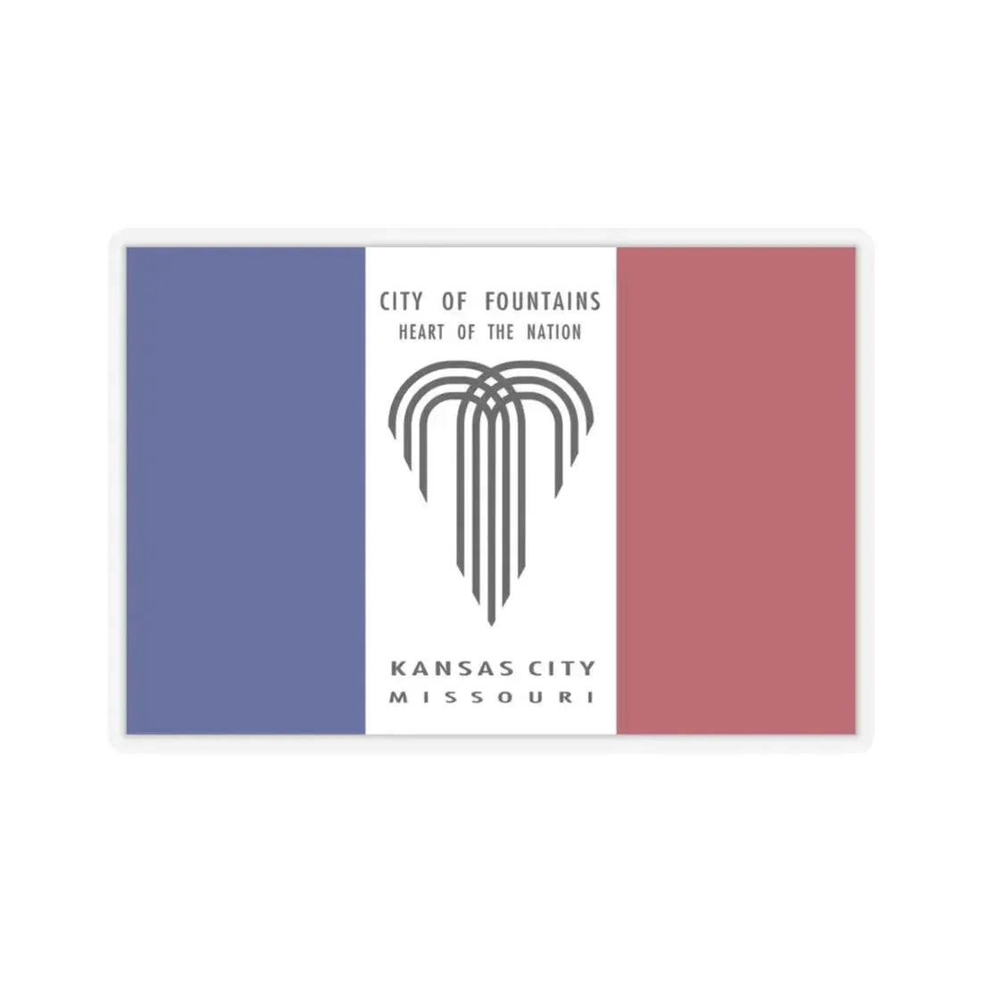 Flag of Kansas City, Missouri - STICKER Vinyl Kiss-Cut Decal 3 Inch Transparent - The Sticker Space