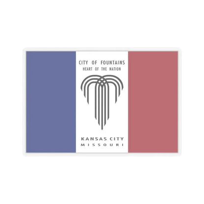 Flag of Kansas City, Missouri - STICKER Vinyl Kiss-Cut Decal 3 Inch Transparent - The Sticker Space