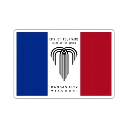 Flag of Kansas City, Missouri - STICKER Vinyl Kiss-Cut Decal 3 Inch White - The Sticker Space