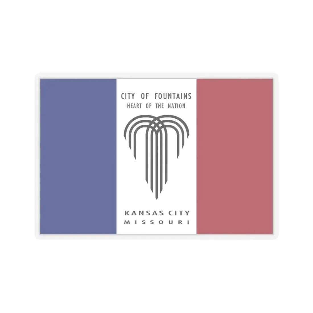 Flag of Kansas City, Missouri - STICKER Vinyl Kiss-Cut Decal 4 Inch Transparent - The Sticker Space