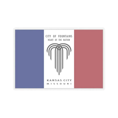 Flag of Kansas City, Missouri - STICKER Vinyl Kiss-Cut Decal 4 Inch Transparent - The Sticker Space