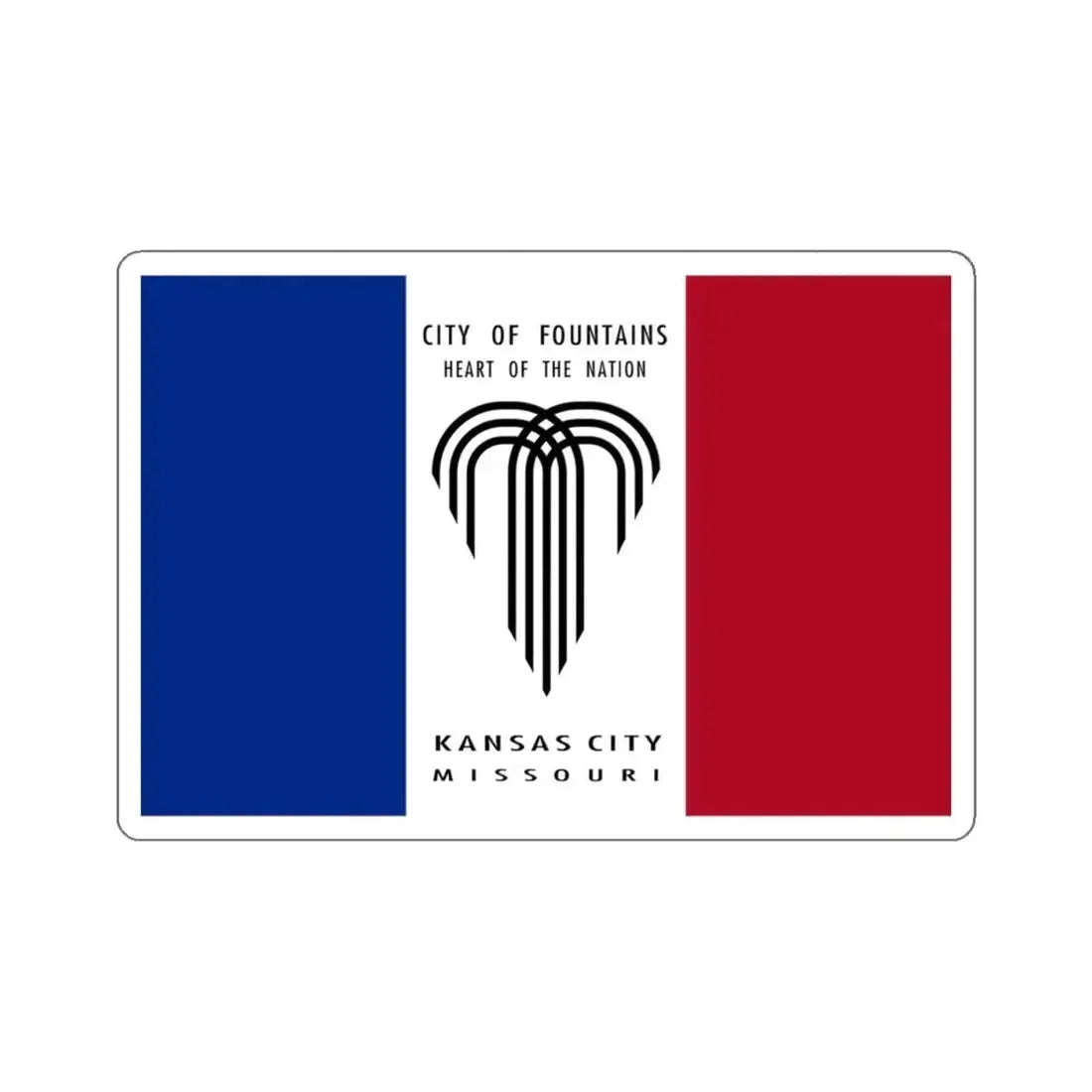 Flag of Kansas City, Missouri - STICKER Vinyl Kiss-Cut Decal 4 Inch White - The Sticker Space