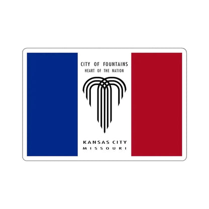 Flag of Kansas City, Missouri - STICKER Vinyl Kiss-Cut Decal 4 Inch White - The Sticker Space