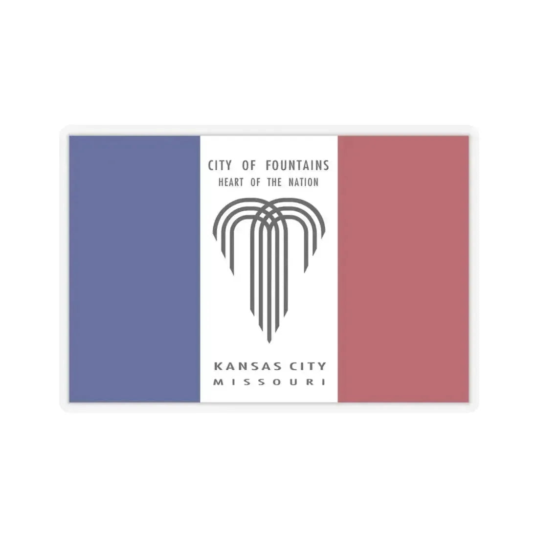 Flag of Kansas City, Missouri - STICKER Vinyl Kiss-Cut Decal 6 Inch Transparent - The Sticker Space