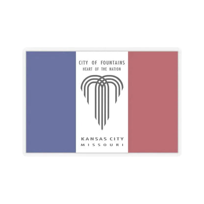 Flag of Kansas City, Missouri - STICKER Vinyl Kiss-Cut Decal 6 Inch Transparent - The Sticker Space