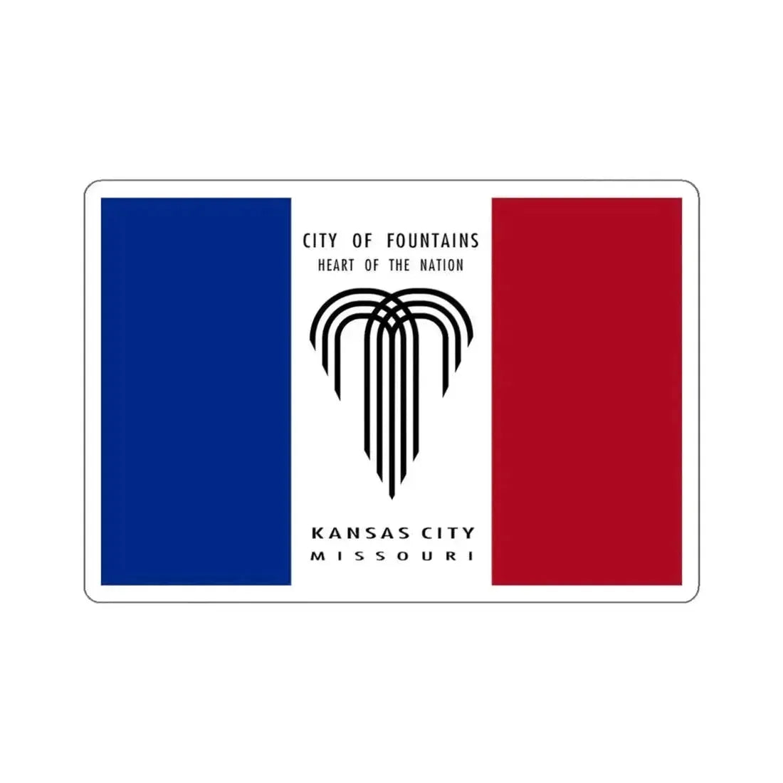 Flag of Kansas City, Missouri - STICKER Vinyl Kiss-Cut Decal 6 Inch White - The Sticker Space