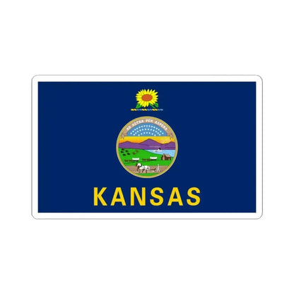Flag of Kansas (United States) STICKER Vinyl Kiss-Cut Decal 2 Inch White - The Sticker Space