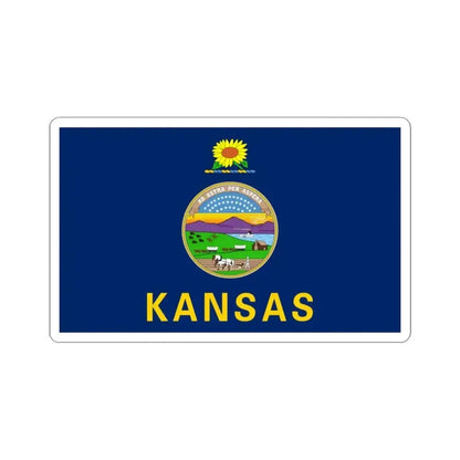 Flag of Kansas (United States) STICKER Vinyl Kiss-Cut Decal 3 Inch White - The Sticker Space