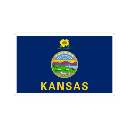 Flag of Kansas (United States) STICKER Vinyl Kiss-Cut Decal 6 Inch White - The Sticker Space