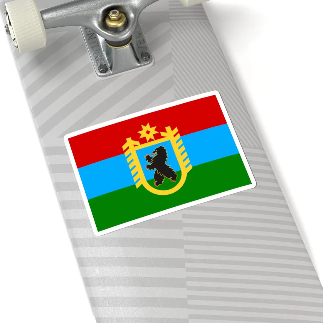 Flag of Karelia with coat of arms (Russia) STICKER Vinyl Kiss-Cut Decal - The Sticker Space