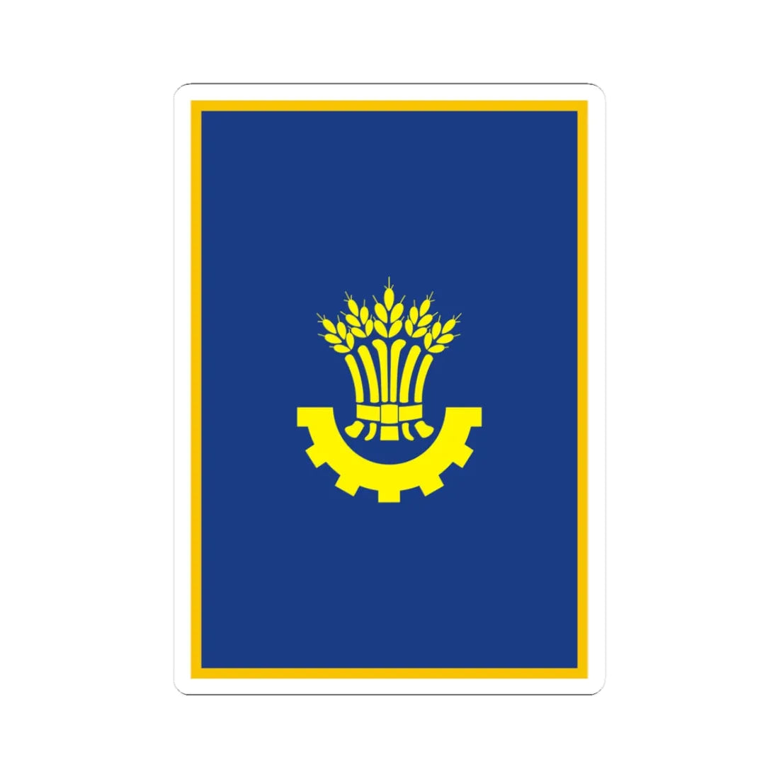 Flag of Karlivskiy Raion in Poltava Oblast (Ukraine) STICKER Vinyl Kiss-Cut Decal 3 Inch White - The Sticker Space