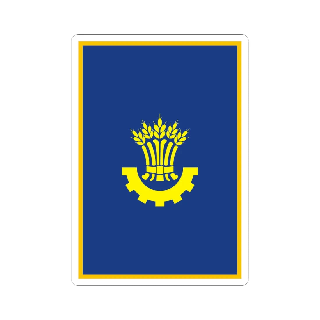 Flag of Karlivskiy Raion in Poltava Oblast (Ukraine) STICKER Vinyl Kiss-Cut Decal 4 Inch White - The Sticker Space