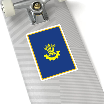 Flag of Karlivskiy Raion in Poltava Oblast (Ukraine) STICKER Vinyl Kiss-Cut Decal - The Sticker Space