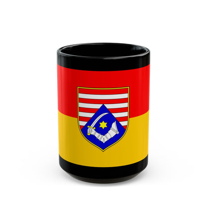 Flag of Karlovac County Croatia - Black Coffee Mug-15oz-The Sticker Space