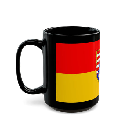 Flag of Karlovac County Croatia - Black Coffee Mug-The Sticker Space