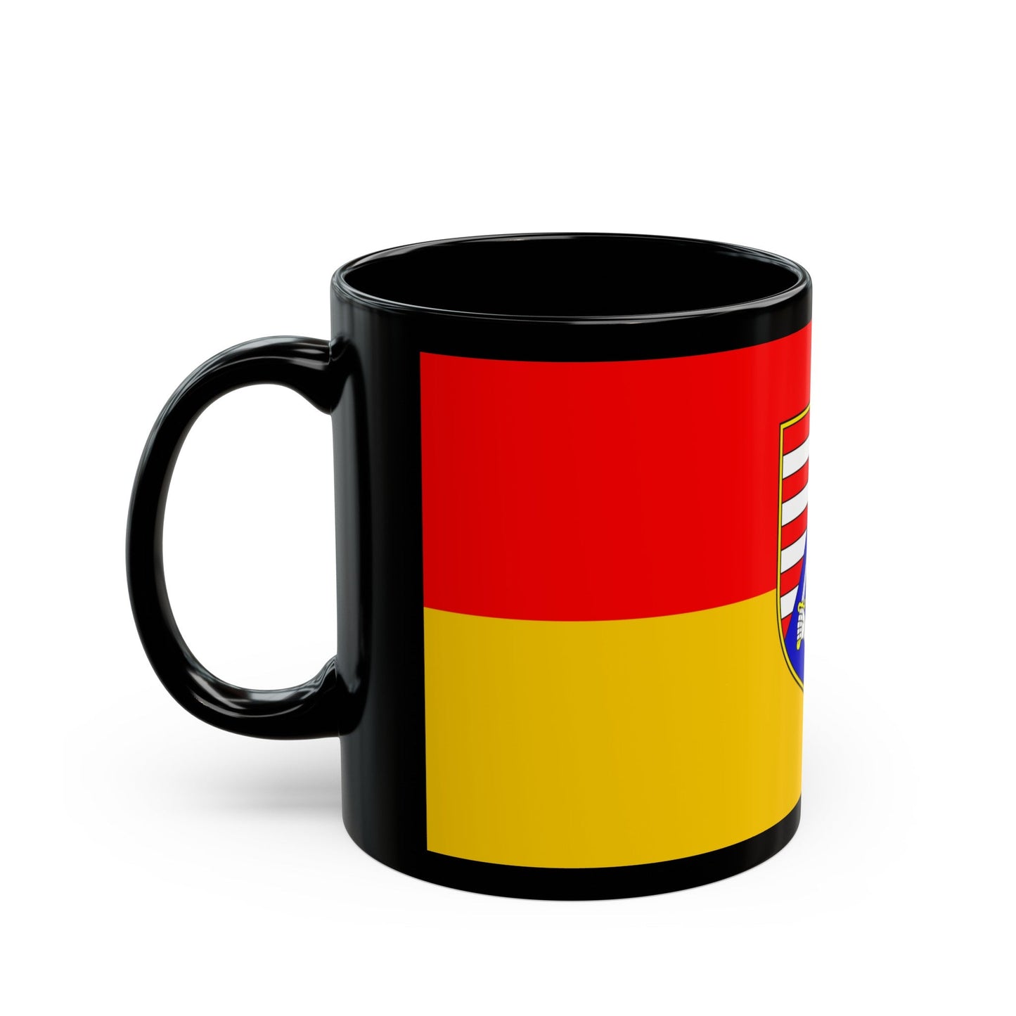 Flag of Karlovac County Croatia - Black Coffee Mug-The Sticker Space