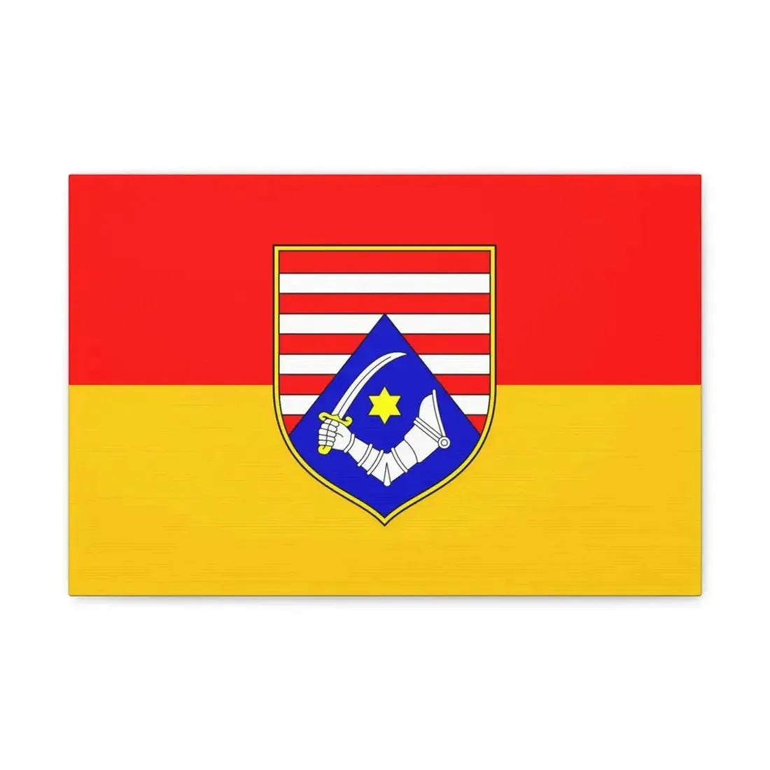 Flag of Karlovac County Croatia - Canvas Wall Art 18″ x 12″ 1.25" - The Sticker Space