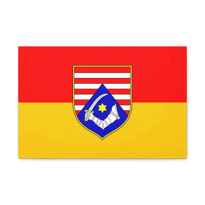 Flag of Karlovac County Croatia - Canvas Wall Art 18″ x 12″ 1.25" - The Sticker Space