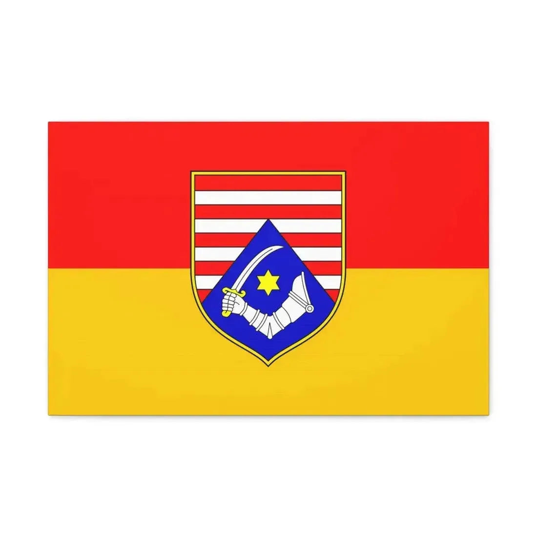 Flag of Karlovac County Croatia - Canvas Wall Art 24″ x 16″ 1.25" - The Sticker Space