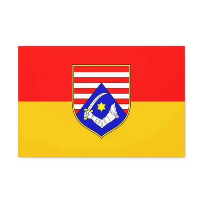 Flag of Karlovac County Croatia - Canvas Wall Art 24″ x 16″ 1.25" - The Sticker Space