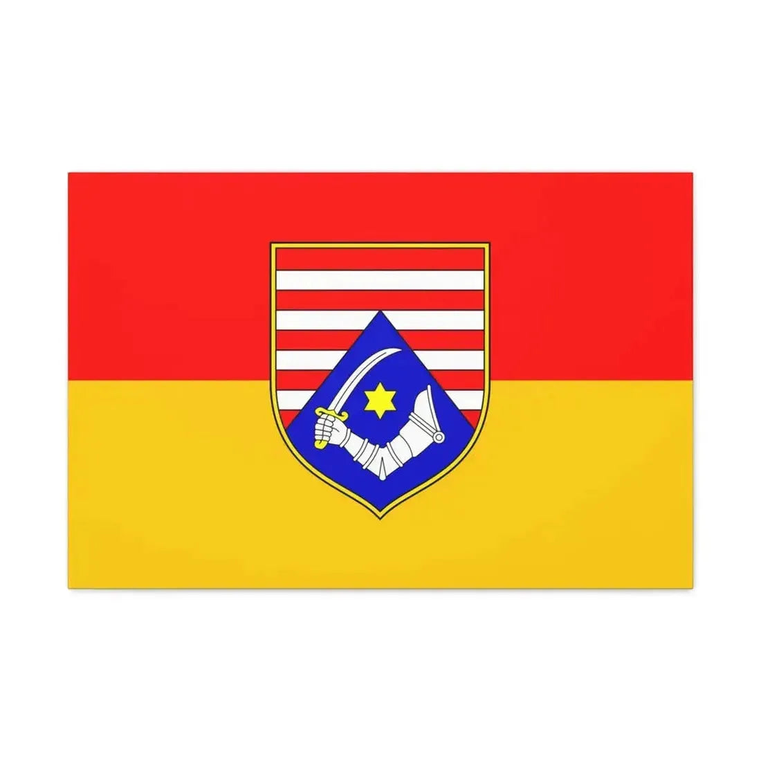 Flag of Karlovac County Croatia - Canvas Wall Art 30" x 20" 1.25" - The Sticker Space