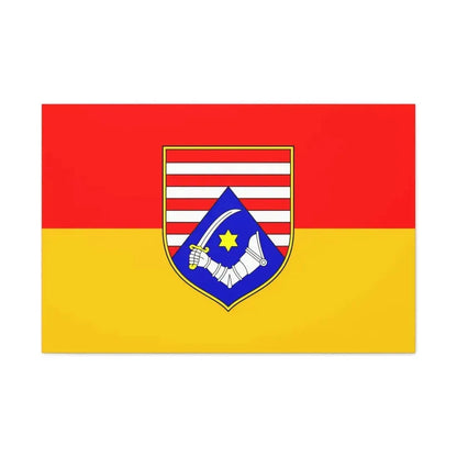 Flag of Karlovac County Croatia - Canvas Wall Art 36" x 24" 1.25" - The Sticker Space