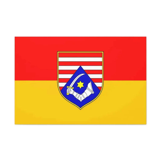 Flag of Karlovac County Croatia - Canvas Wall Art 36" x 24" 1.25" - The Sticker Space