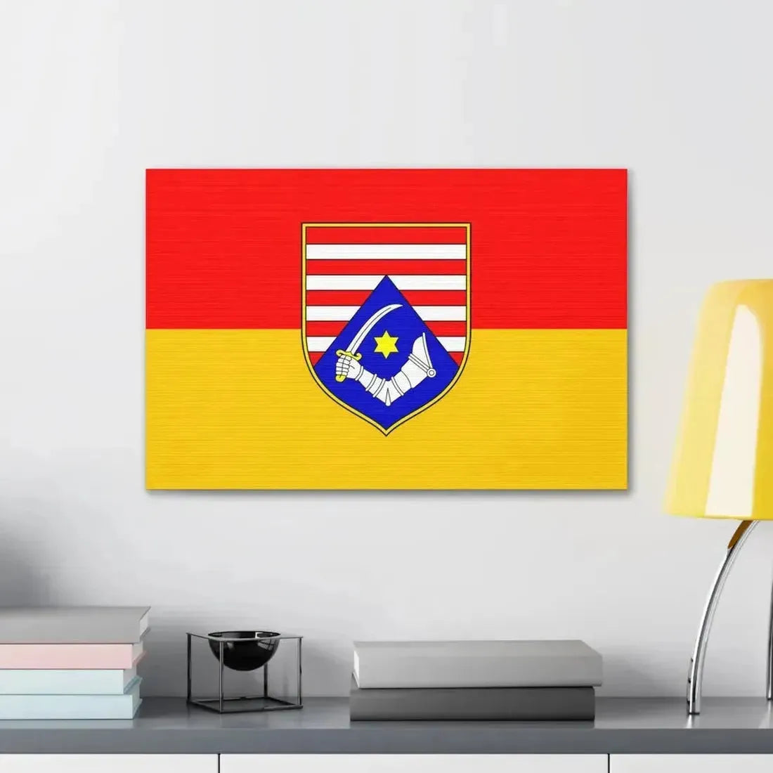 Flag of Karlovac County Croatia - Canvas Wall Art - The Sticker Space