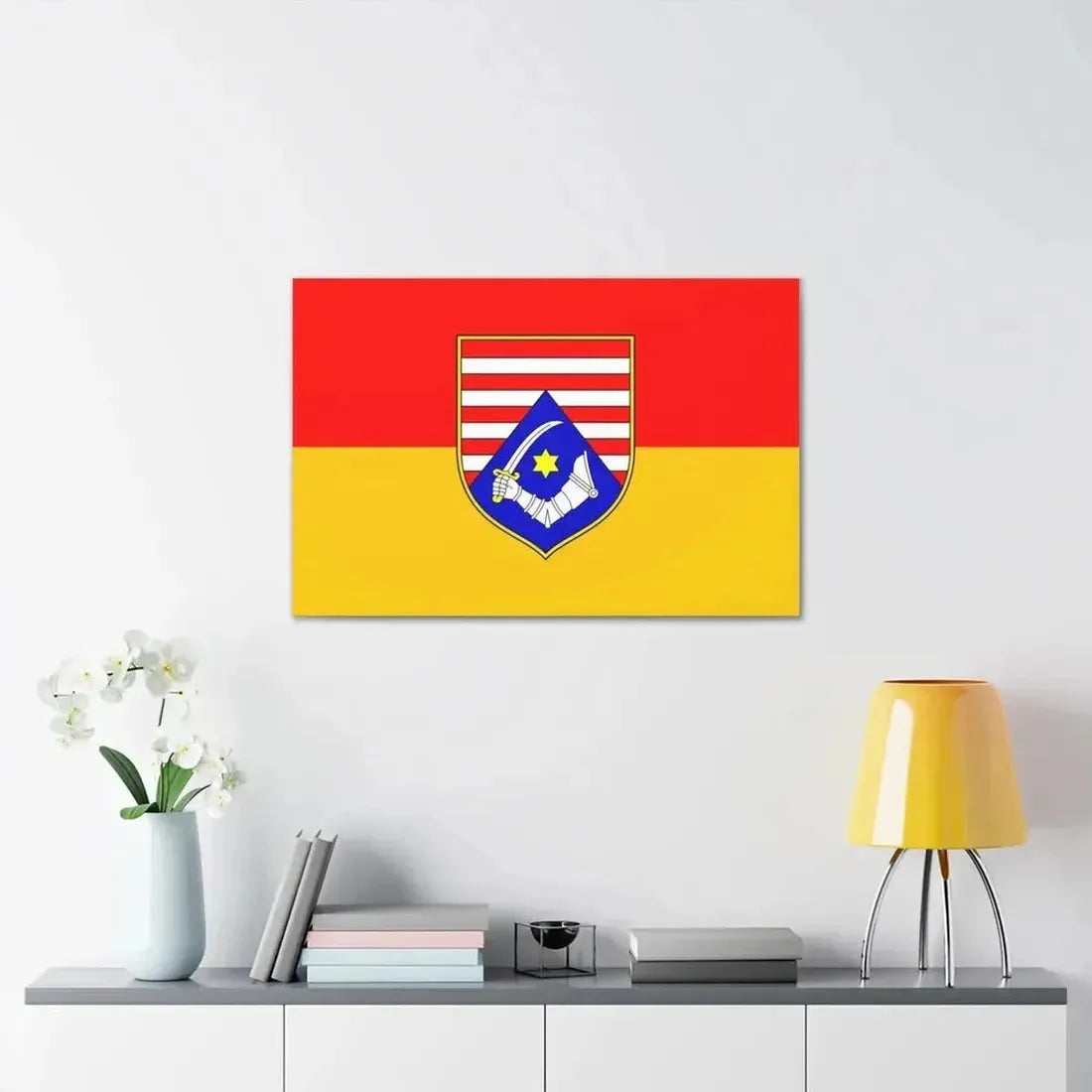 Flag of Karlovac County Croatia - Canvas Wall Art - The Sticker Space