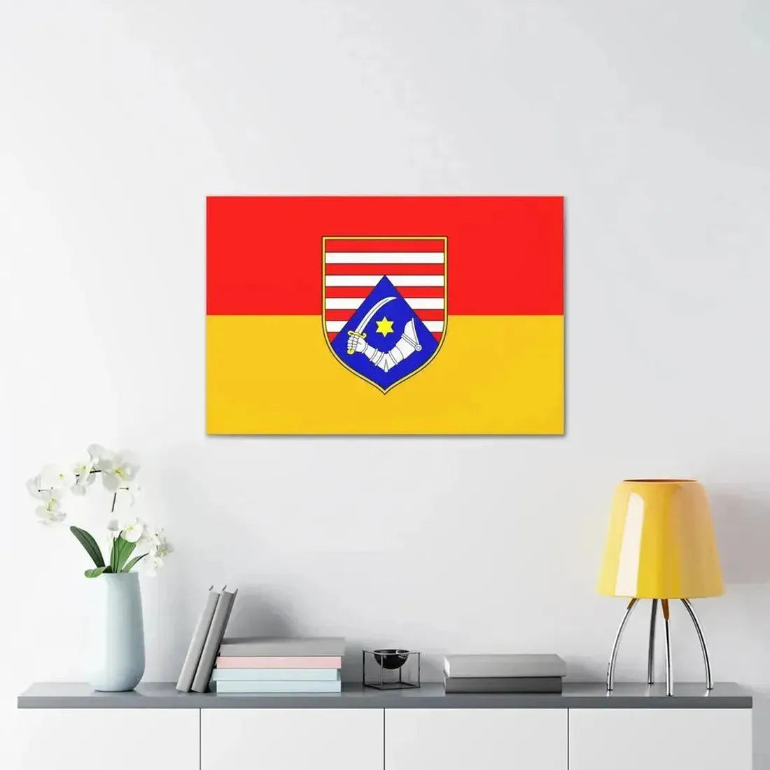 Flag of Karlovac County Croatia - Canvas Wall Art - The Sticker Space