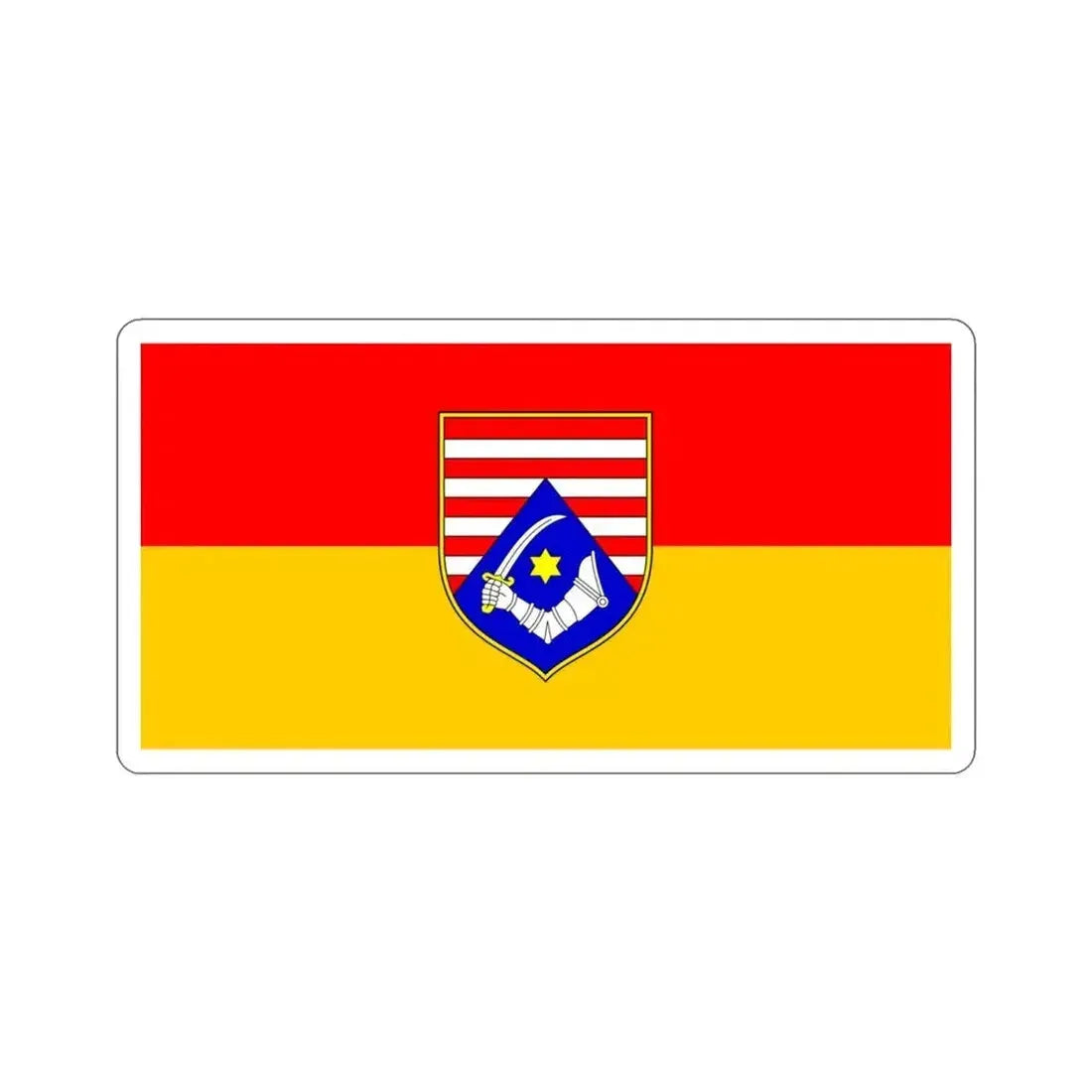 Flag of Karlovac County Croatia STICKER Vinyl Die-Cut Decal 3 Inch - The Sticker Space