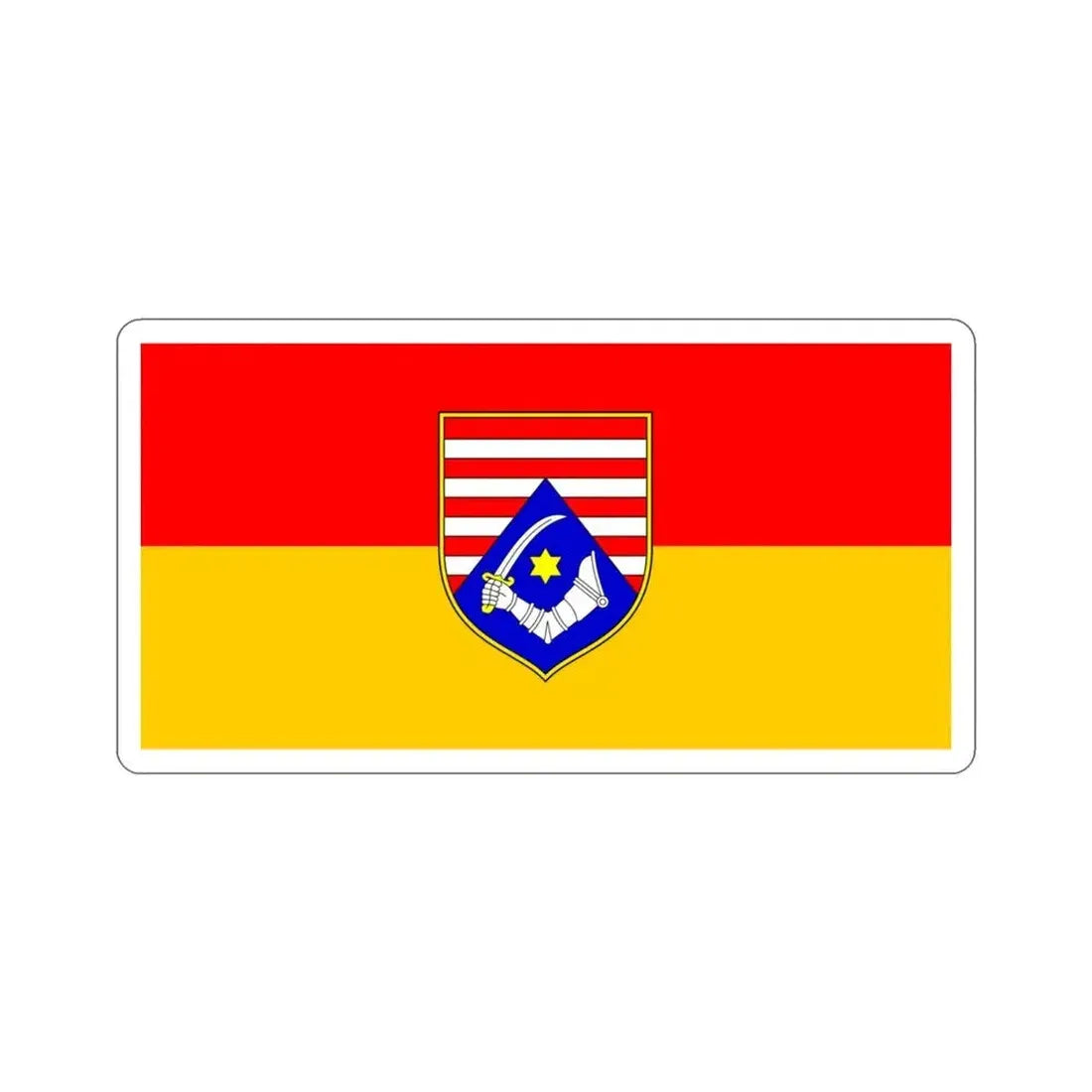 Flag of Karlovac County Croatia STICKER Vinyl Die-Cut Decal 3 Inch - The Sticker Space