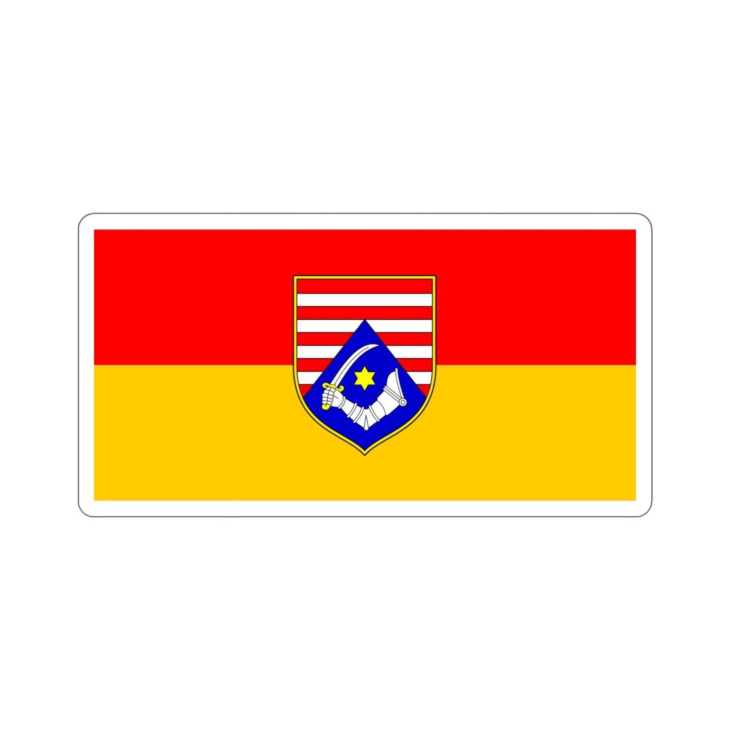 Flag of Karlovac County Croatia STICKER Vinyl Die-Cut Decal-4 Inch-The Sticker Space