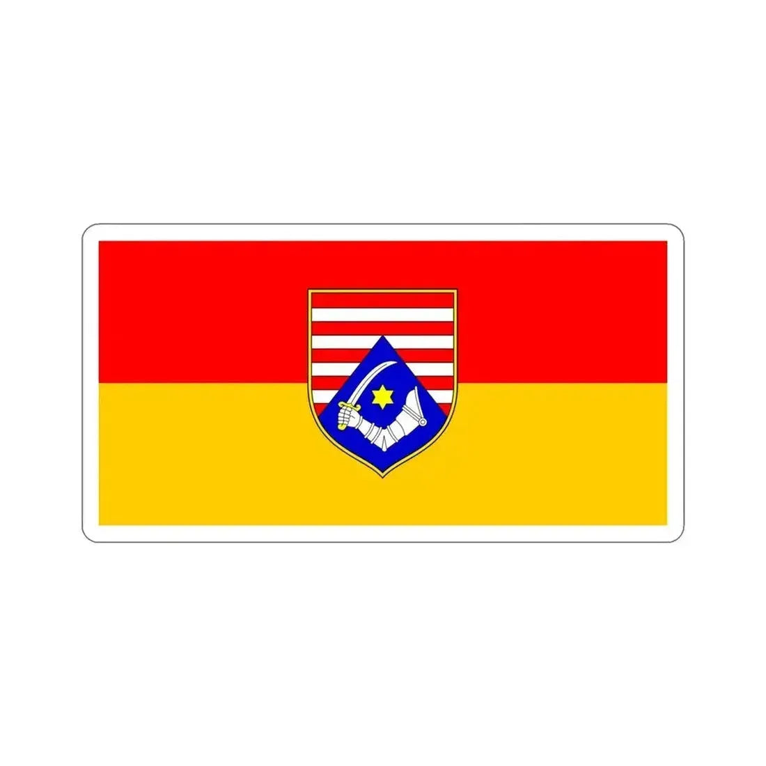 Flag of Karlovac County Croatia STICKER Vinyl Die-Cut Decal 4 Inch - The Sticker Space