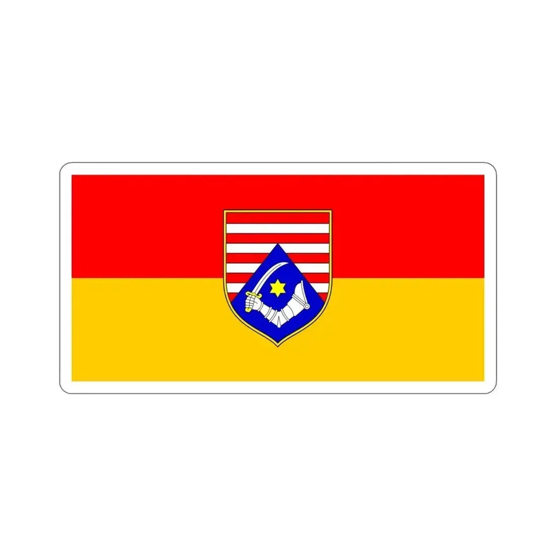 Flag of Karlovac County Croatia STICKER Vinyl Die-Cut Decal 4 Inch - The Sticker Space