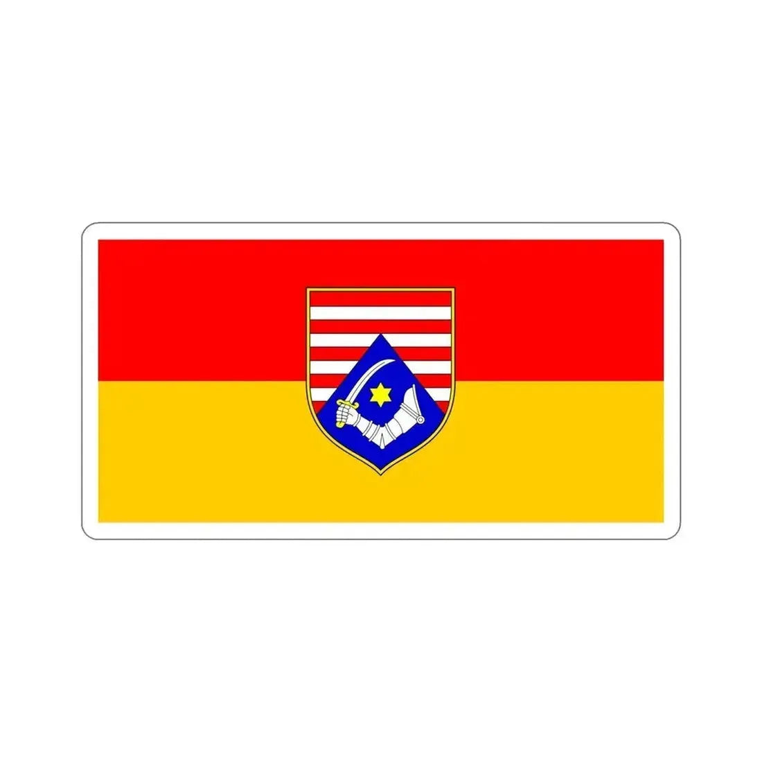 Flag of Karlovac County Croatia STICKER Vinyl Die-Cut Decal 5 Inch - The Sticker Space
