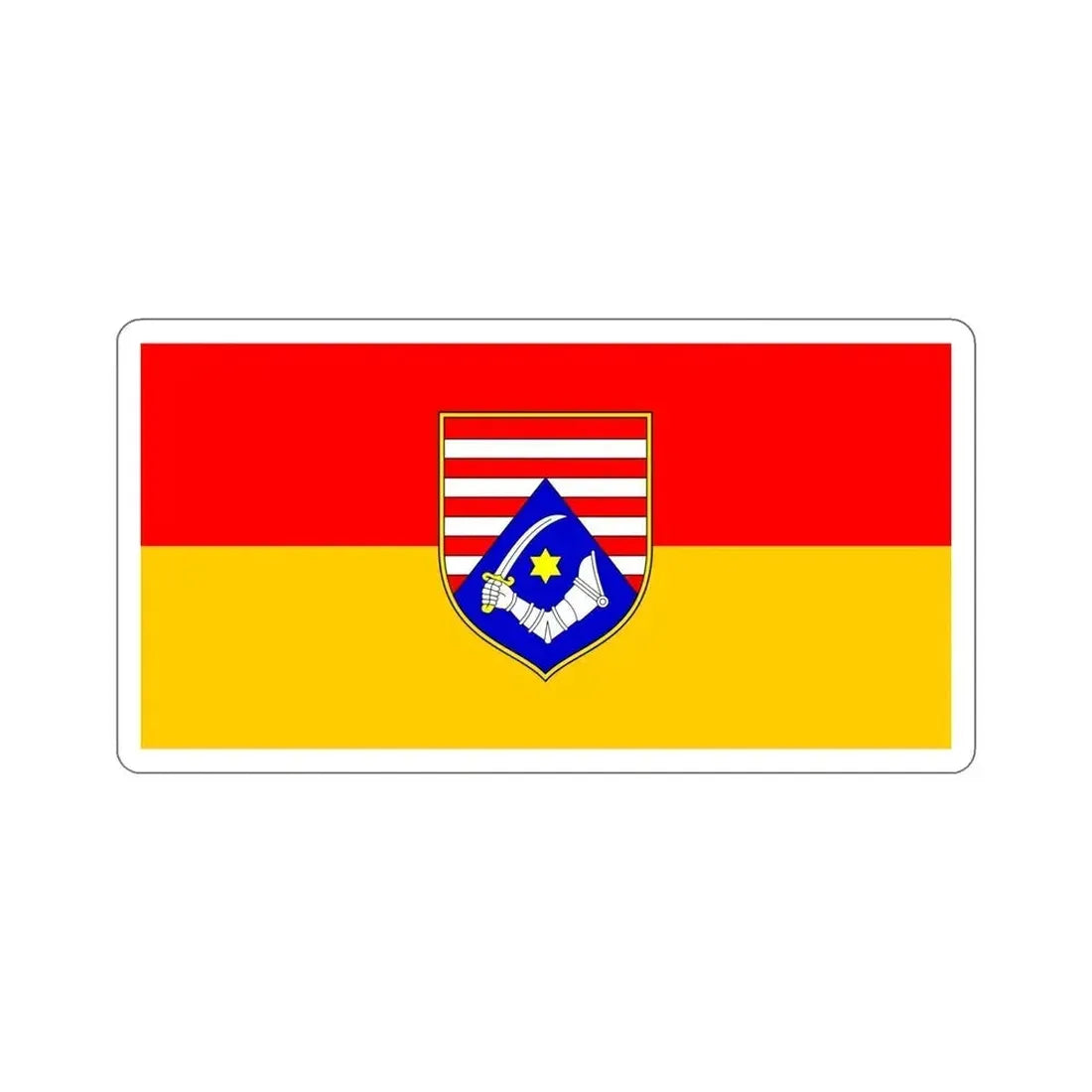 Flag of Karlovac County Croatia STICKER Vinyl Die-Cut Decal 5 Inch - The Sticker Space