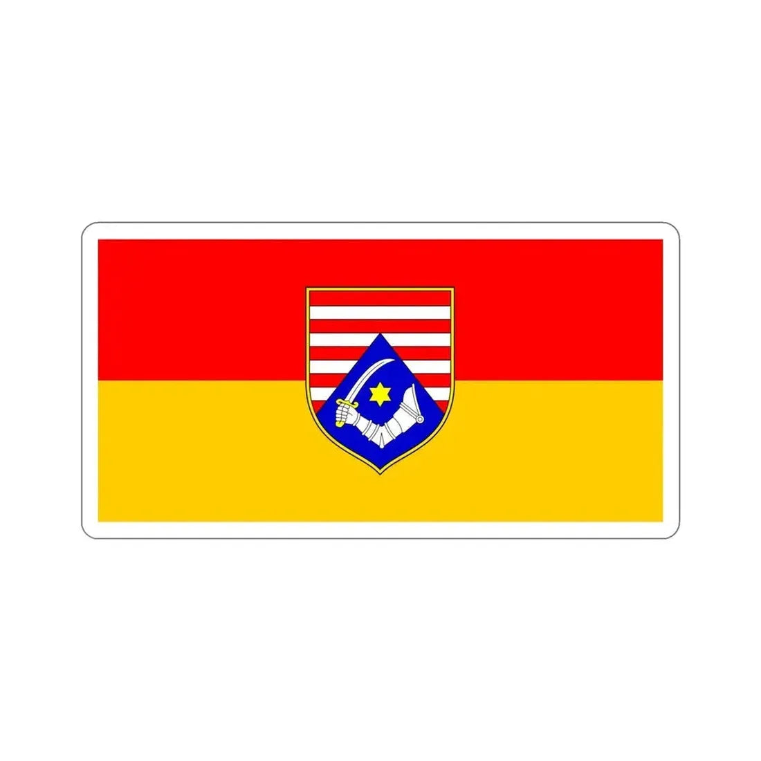 Flag of Karlovac County Croatia STICKER Vinyl Die-Cut Decal 6 Inch - The Sticker Space