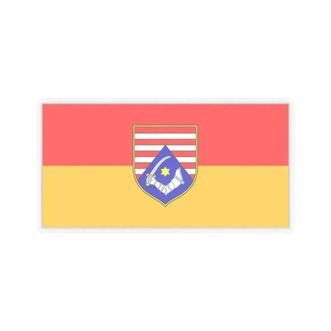 Flag of Karlovac County Croatia - STICKER Vinyl Kiss-Cut Decal 2 Inch Transparent - The Sticker Space