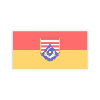 Flag of Karlovac County Croatia - STICKER Vinyl Kiss-Cut Decal 2 Inch Transparent - The Sticker Space