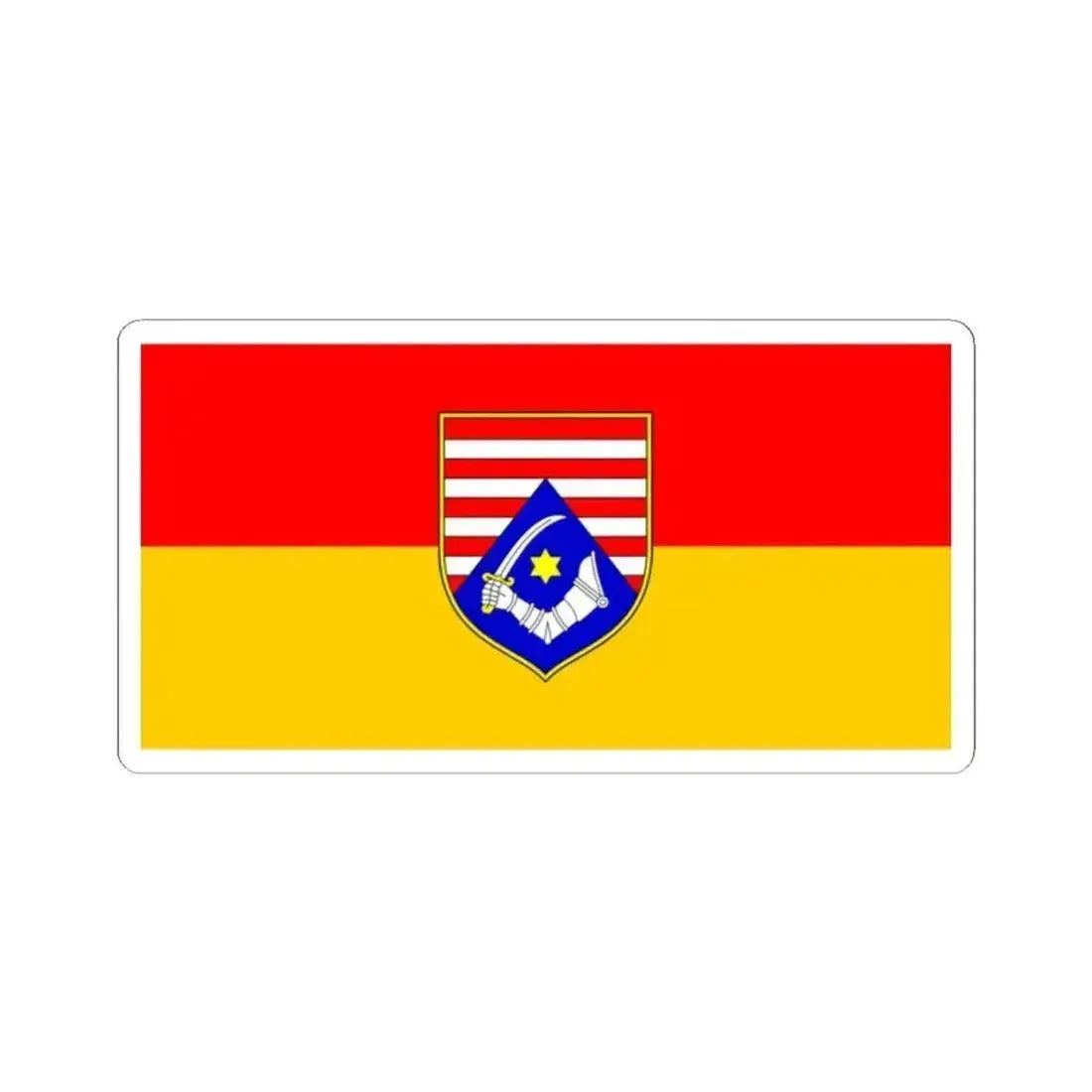 Flag of Karlovac county (Croatia) STICKER Vinyl Kiss-Cut Decal 2 Inch White - The Sticker Space