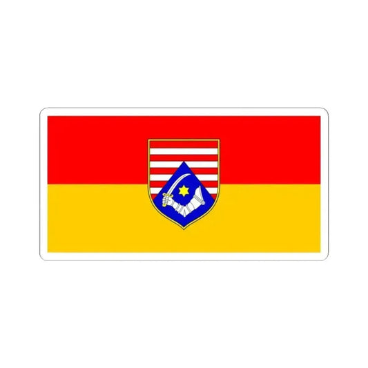Flag of Karlovac county (Croatia) STICKER Vinyl Kiss-Cut Decal 2 Inch White - The Sticker Space