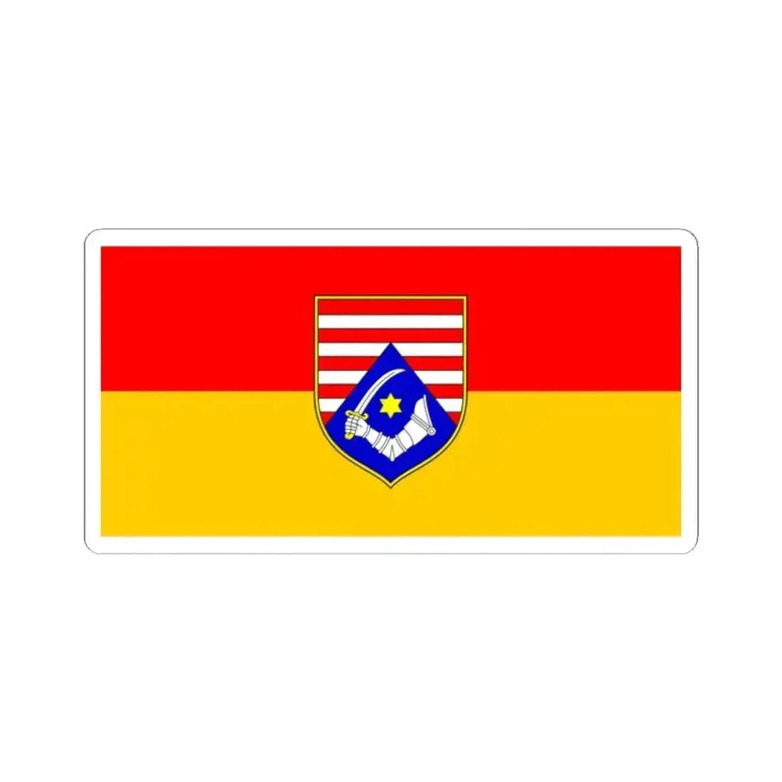 Flag of Karlovac County Croatia - STICKER Vinyl Kiss-Cut Decal 2 Inch White - The Sticker Space