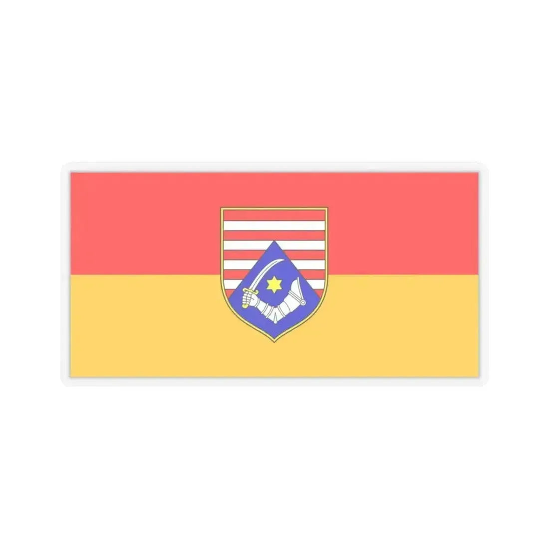 Flag of Karlovac County Croatia - STICKER Vinyl Kiss-Cut Decal 3 Inch Transparent - The Sticker Space