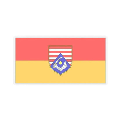 Flag of Karlovac County Croatia - STICKER Vinyl Kiss-Cut Decal 3 Inch Transparent - The Sticker Space