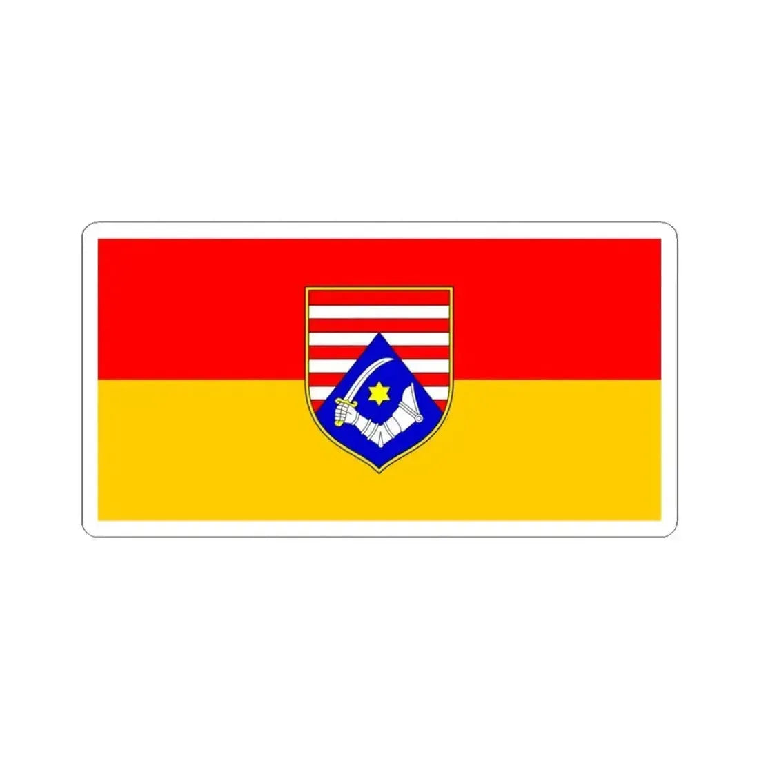 Flag of Karlovac County Croatia - STICKER Vinyl Kiss-Cut Decal 3 Inch White - The Sticker Space
